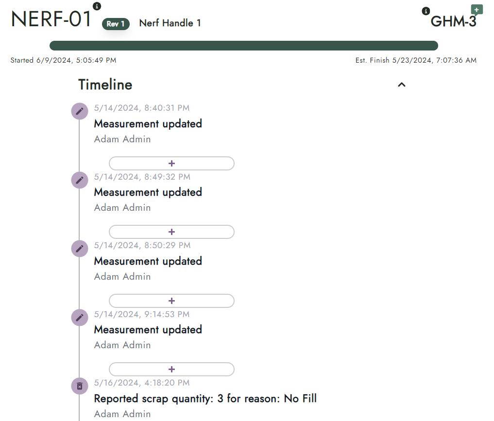 job timeline